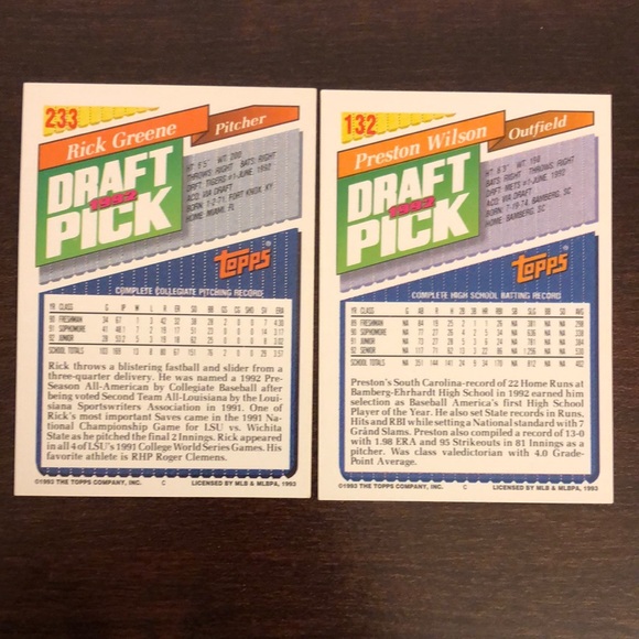 Vintage Topps MLB 1992 Draft Pick Baseball Card Bundle - Picture 2 of 6